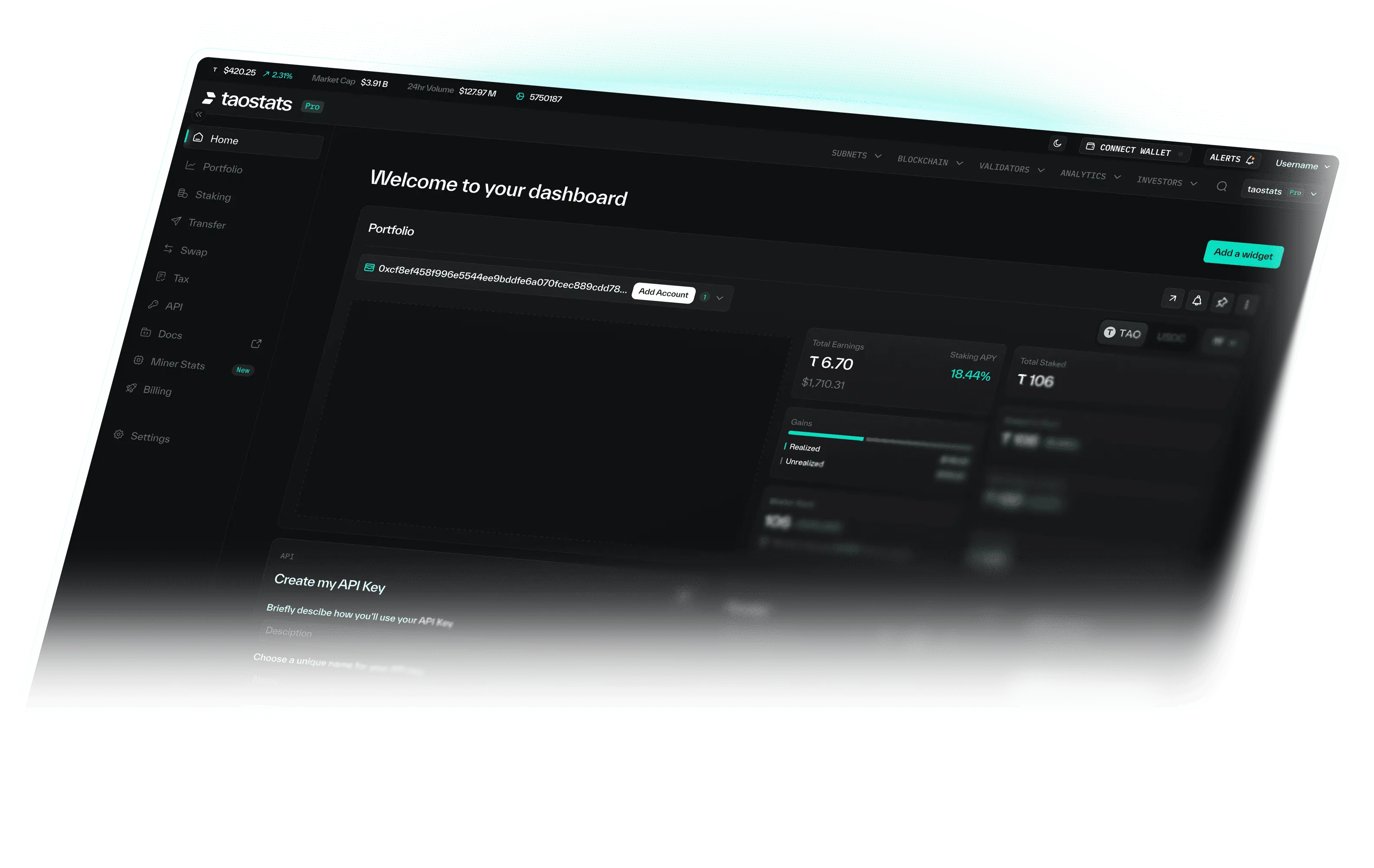 Taostats Pro dashboard